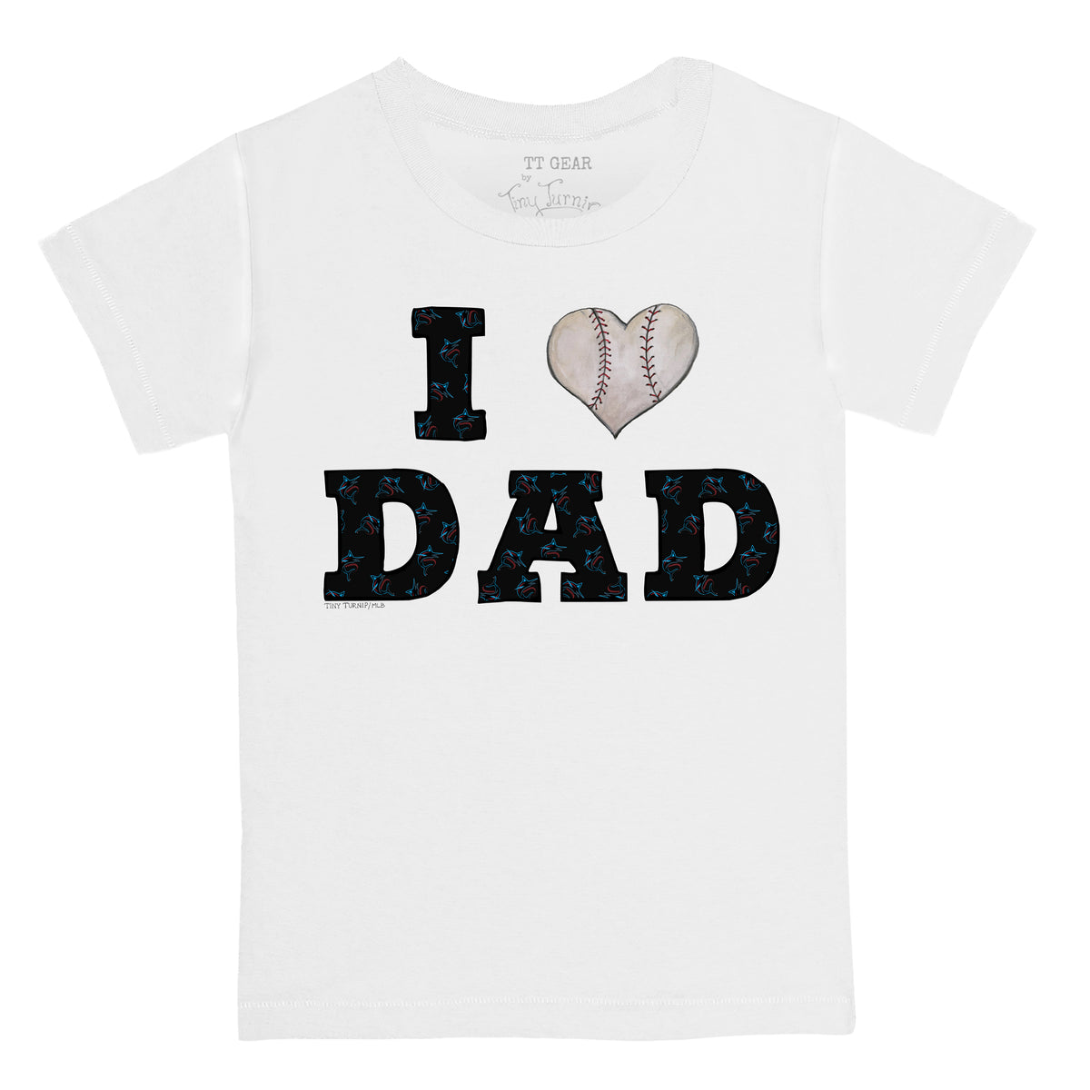 Miami Marlins I Love Dad Tee Shirt