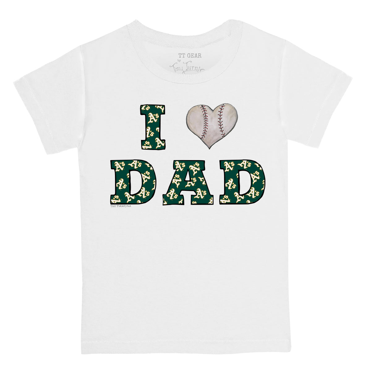 Oakland Athletics I Love Dad Tee Shirt