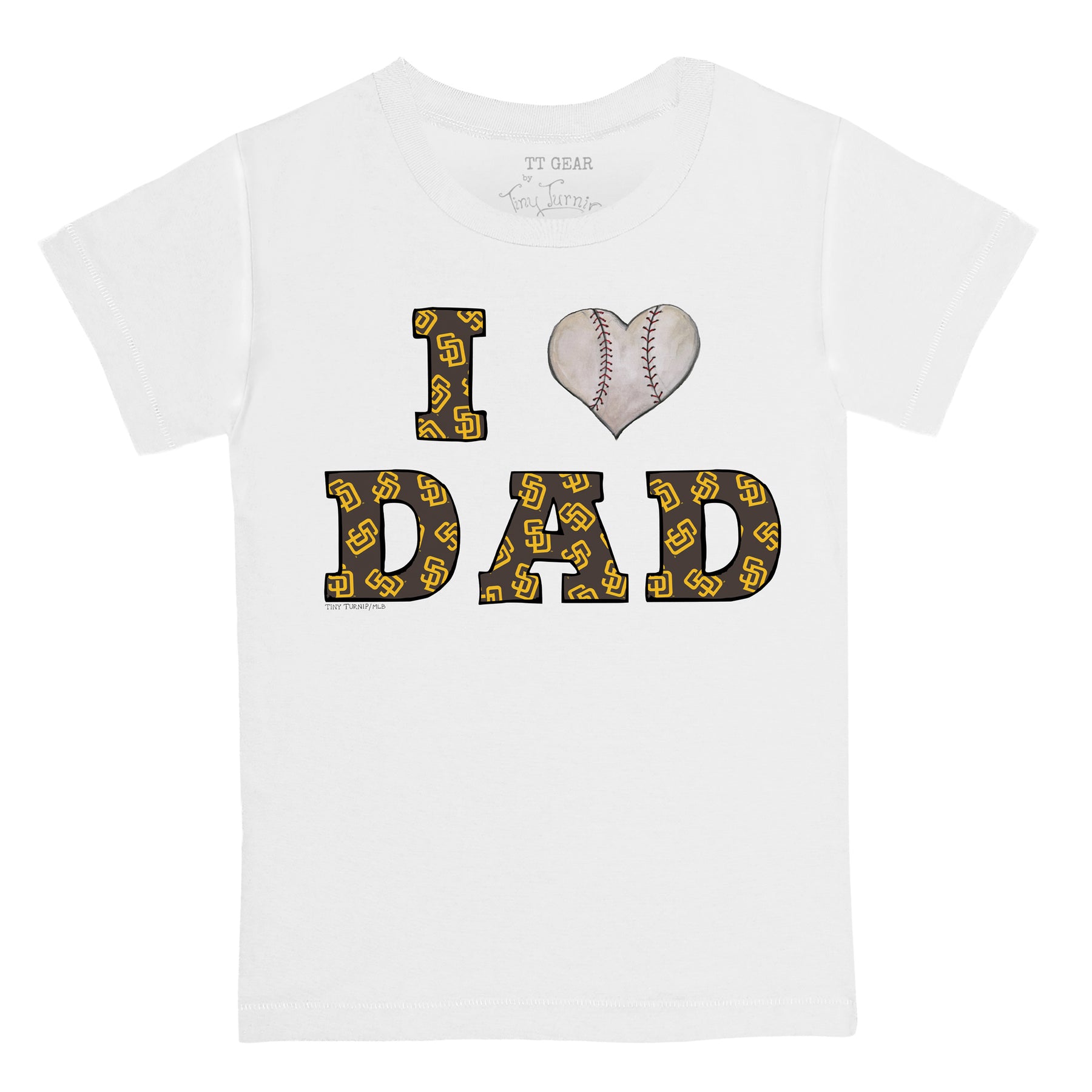 Tiny Turnip San Diego Padres I Love Dad Tee Shirt Women's 3XL / White