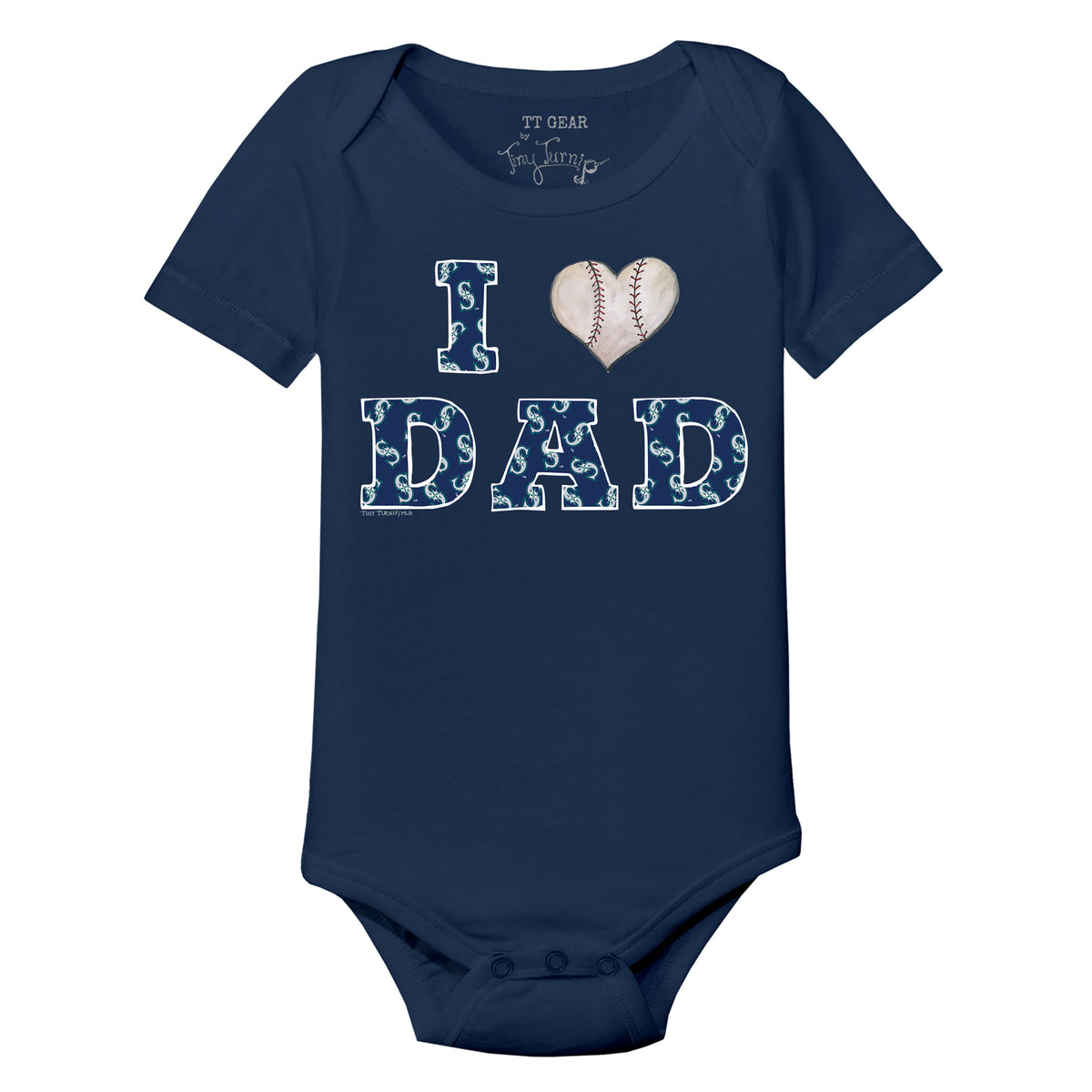 Seattle Mariners I Love Dad Short Sleeve Snapper