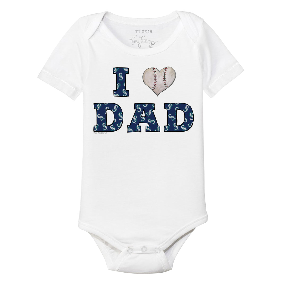 Seattle Mariners I Love Dad Short Sleeve Snapper