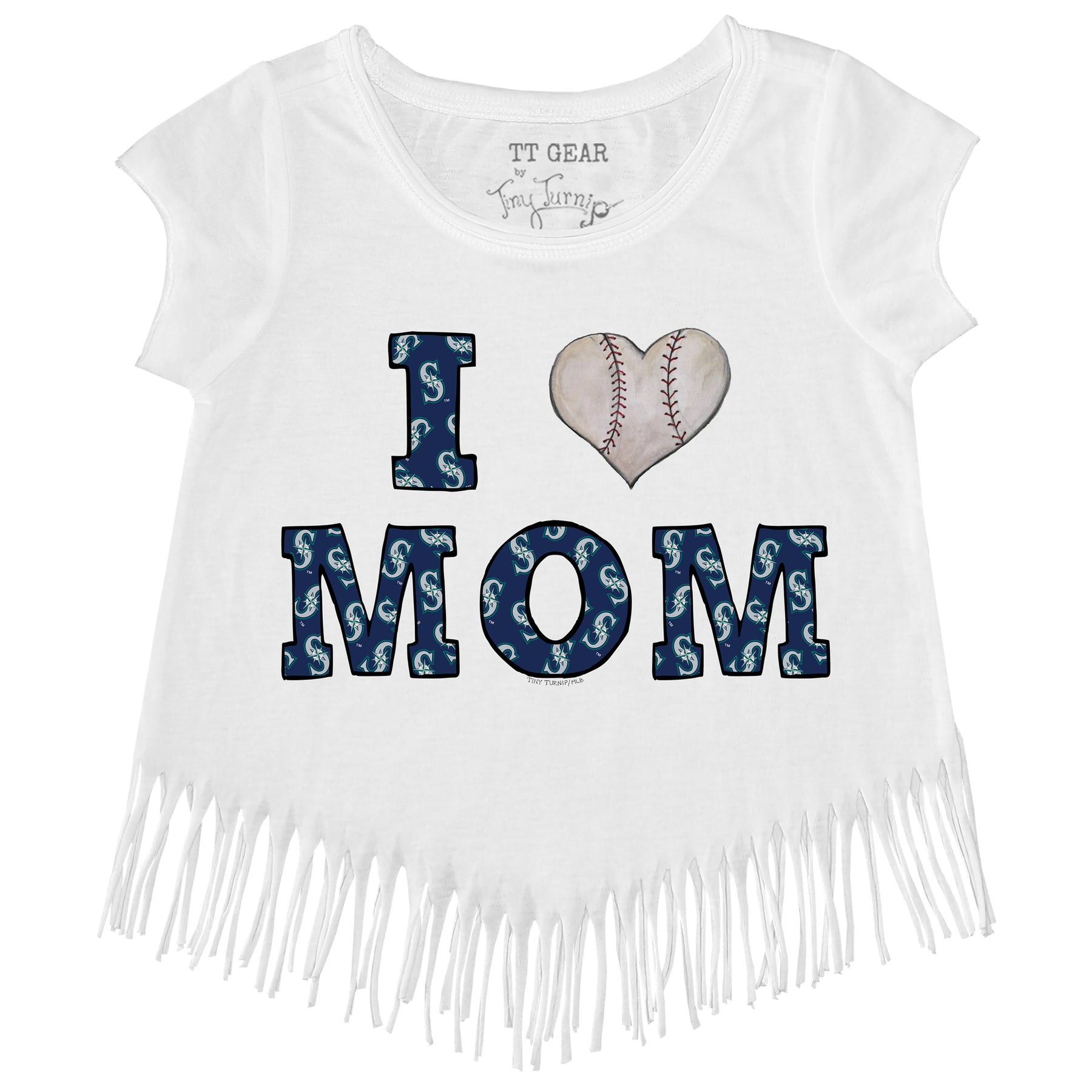 Seattle Mariners I Love Mom Fringe Tee