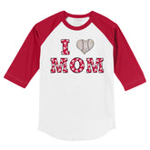 Philadelphia Phillies I Love Mom 3/4 Red Sleeve Raglan