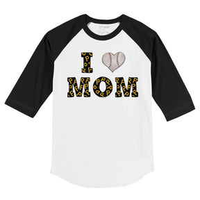 Pittsburgh Pirates I Love Mom 3/4 Black Sleeve Raglan