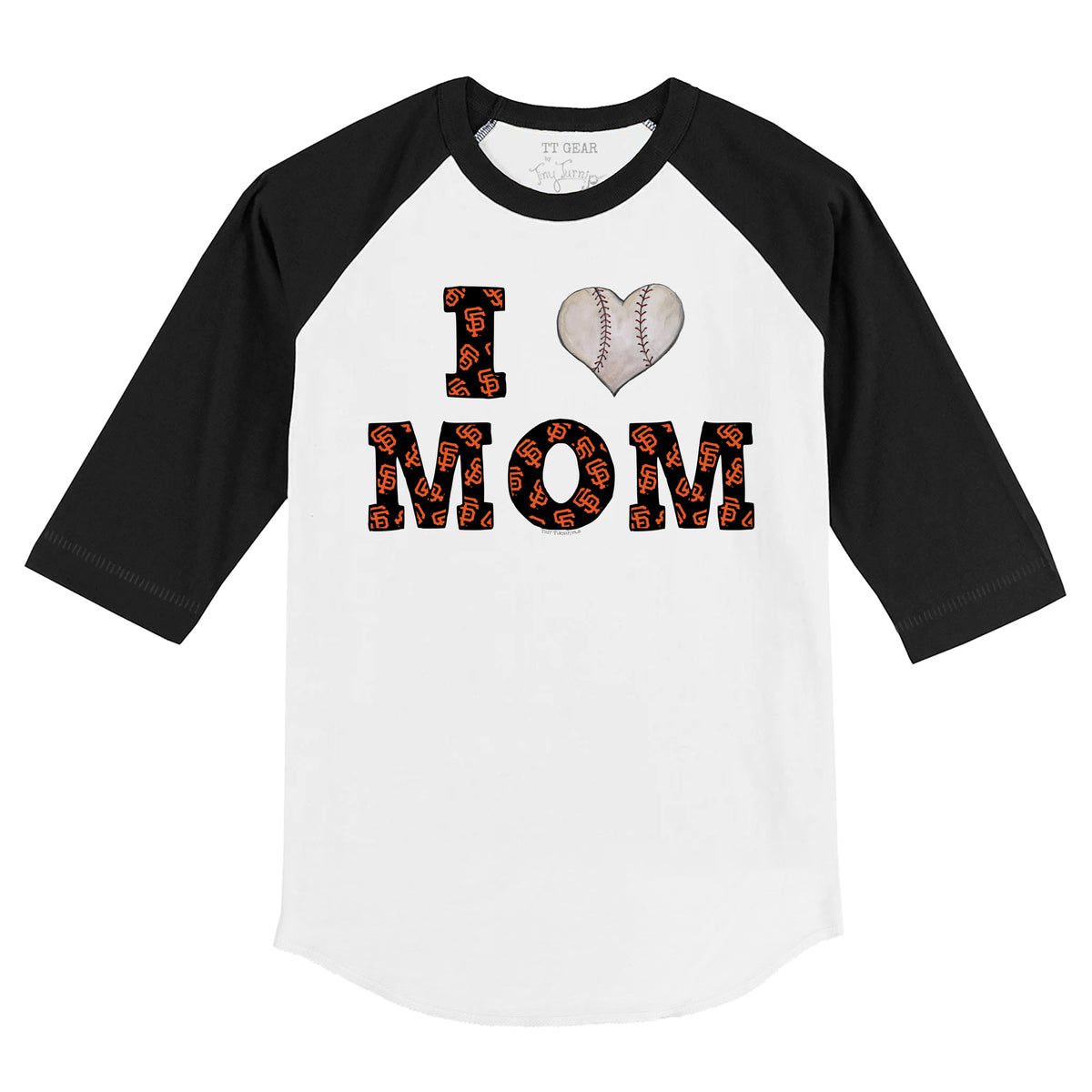 San Francisco Giants I Love Mom 3/4 Black Sleeve Raglan