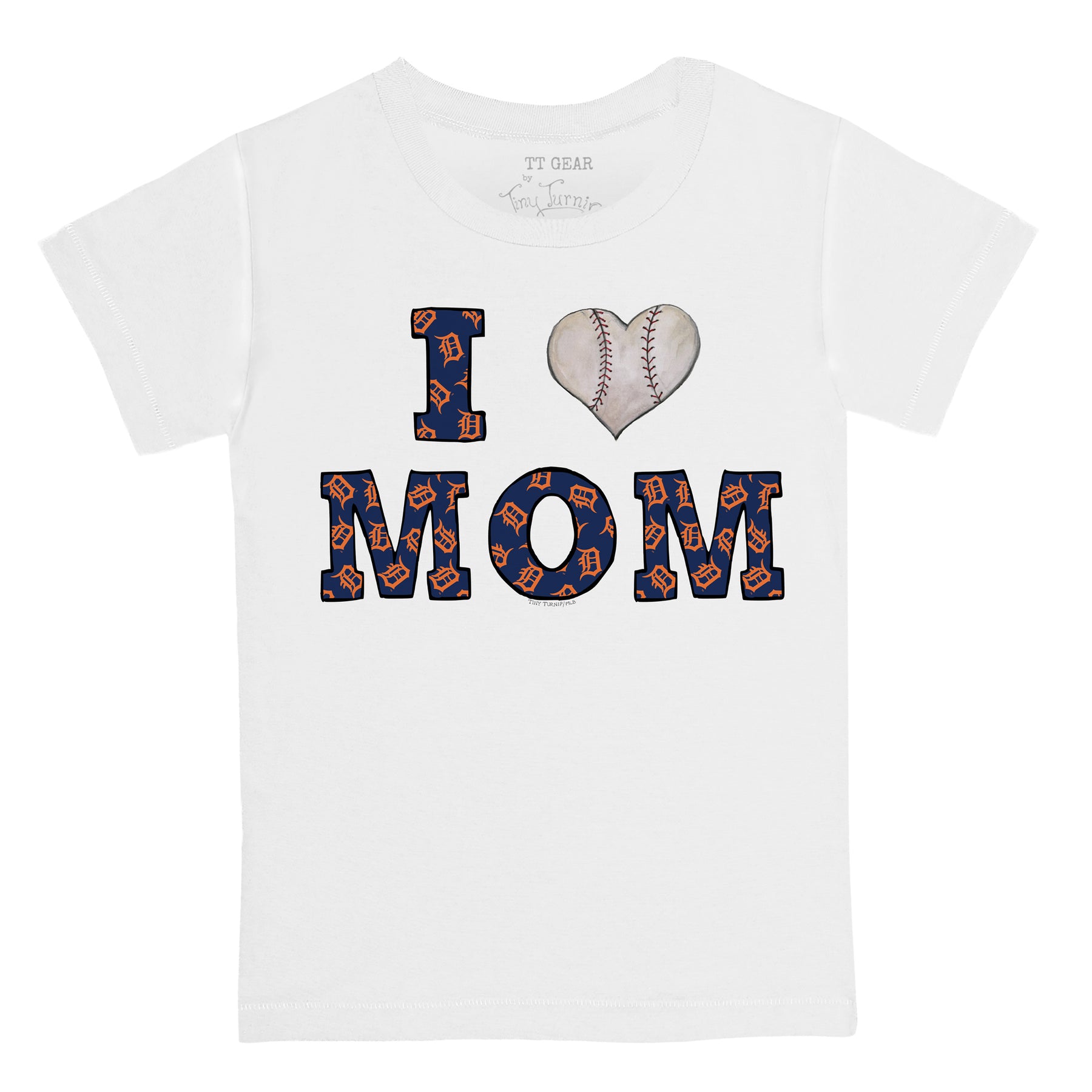 Detroit Tigers Tiny Turnip Women's Baseball Love Raglan 3/4-Sleeve T-Shirt  - White/Black