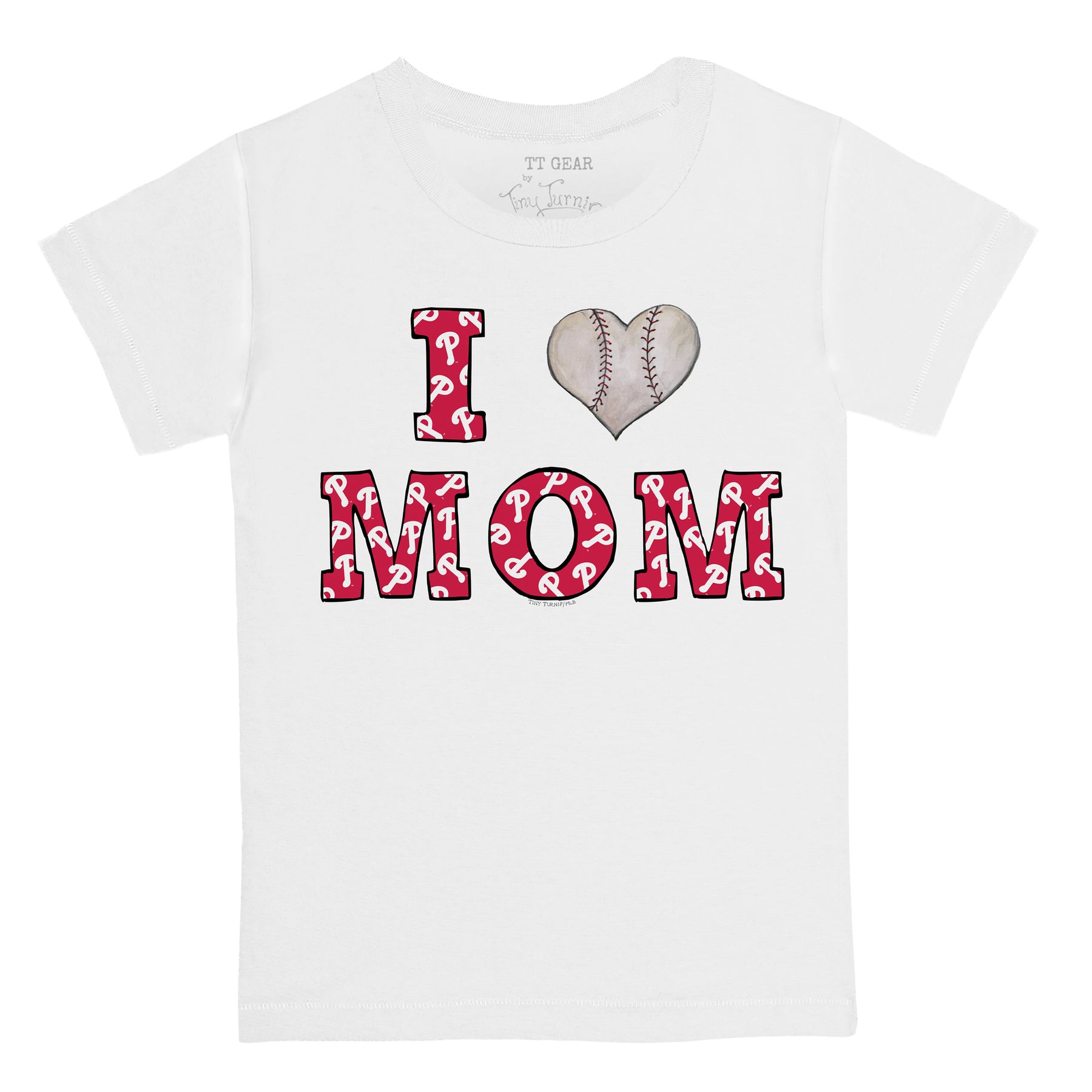 Philadelphia Phillies I Love Mom Tee Shirt Women's 2XL / White