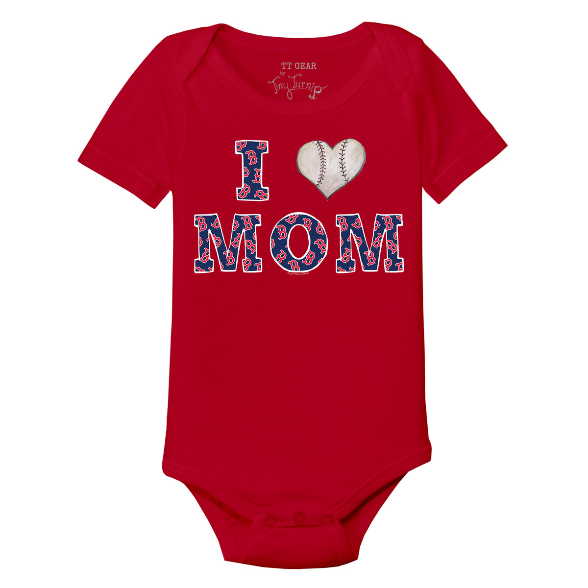 Boston Red Sox I Love Mom Short Sleeve Snapper