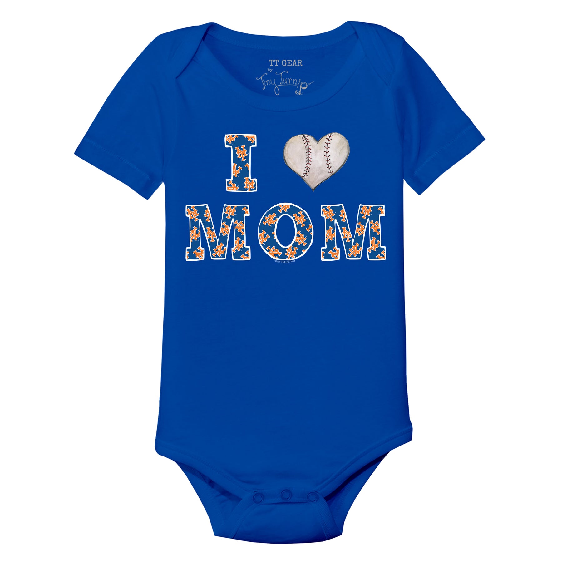 New York Mets I Love Mom Short Sleeve Snapper