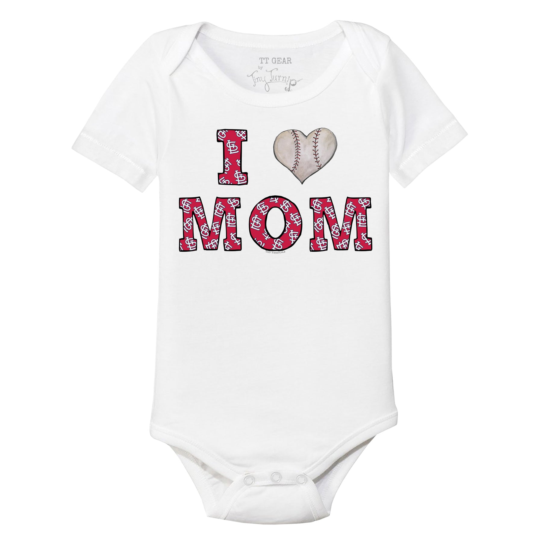 St. Louis Cardinals I Love Mom Short Sleeve Snapper