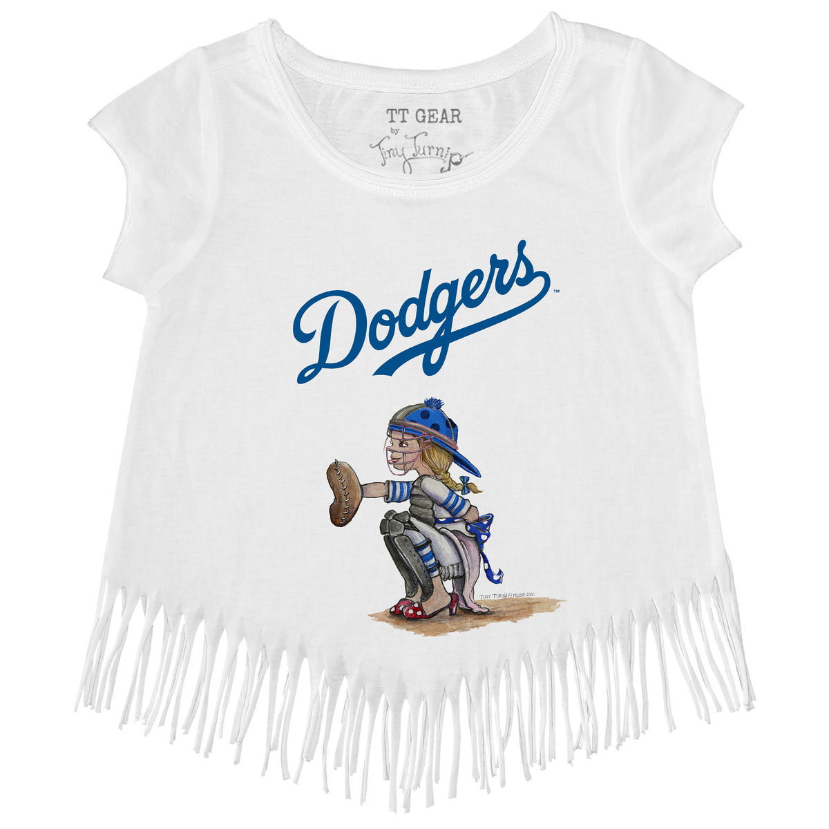 Los Angeles Dodgers Kate the Catcher Fringe Tee