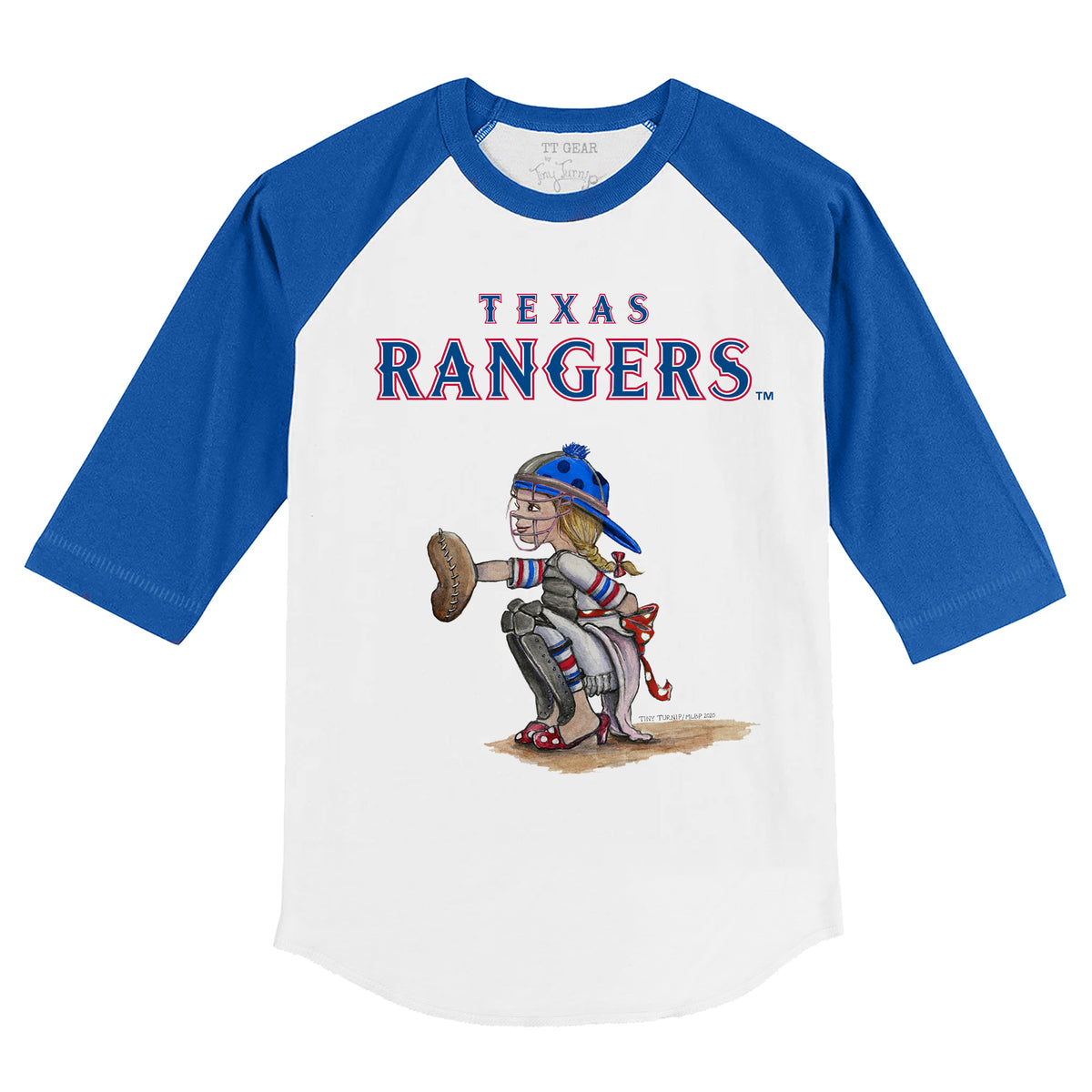 Texas Rangers Kate the Catcher 3/4 Royal Blue Sleeve Raglan