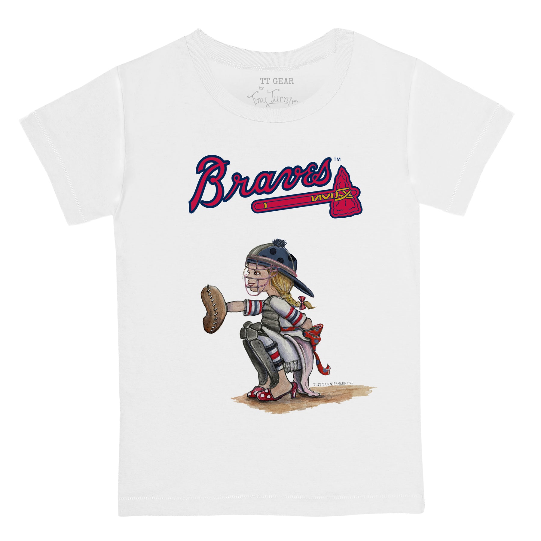 Atlanta Braves Kate The Catcher Tee Shirt Youth XL (12-14) / White