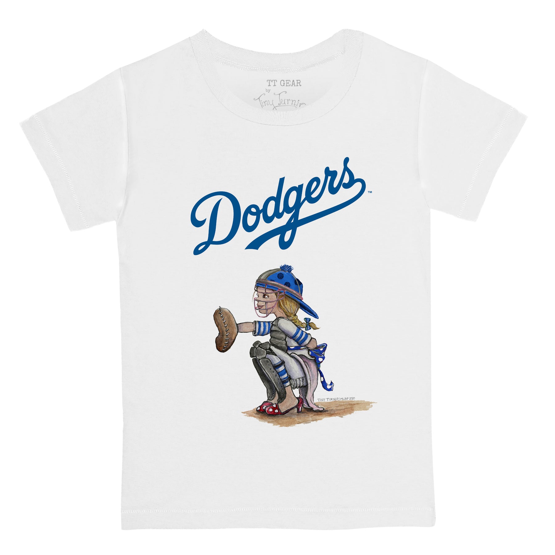 Women's Tiny Turnip White/Black Los Angeles Dodgers TT Rex 3/4-Sleeve Raglan T-Shirt Size: Large