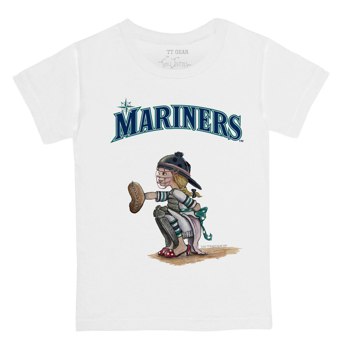 Women's Tiny Turnip White Seattle Mariners Slugger T-Shirt Size: Medium