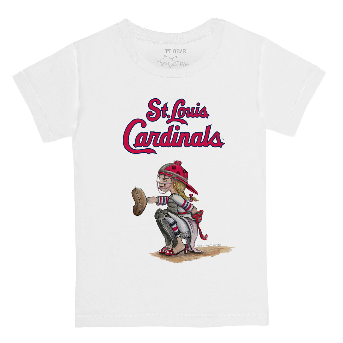 St. Louis Cardinals Tiny Turnip Women's Baseball Tie T-Shirt - White