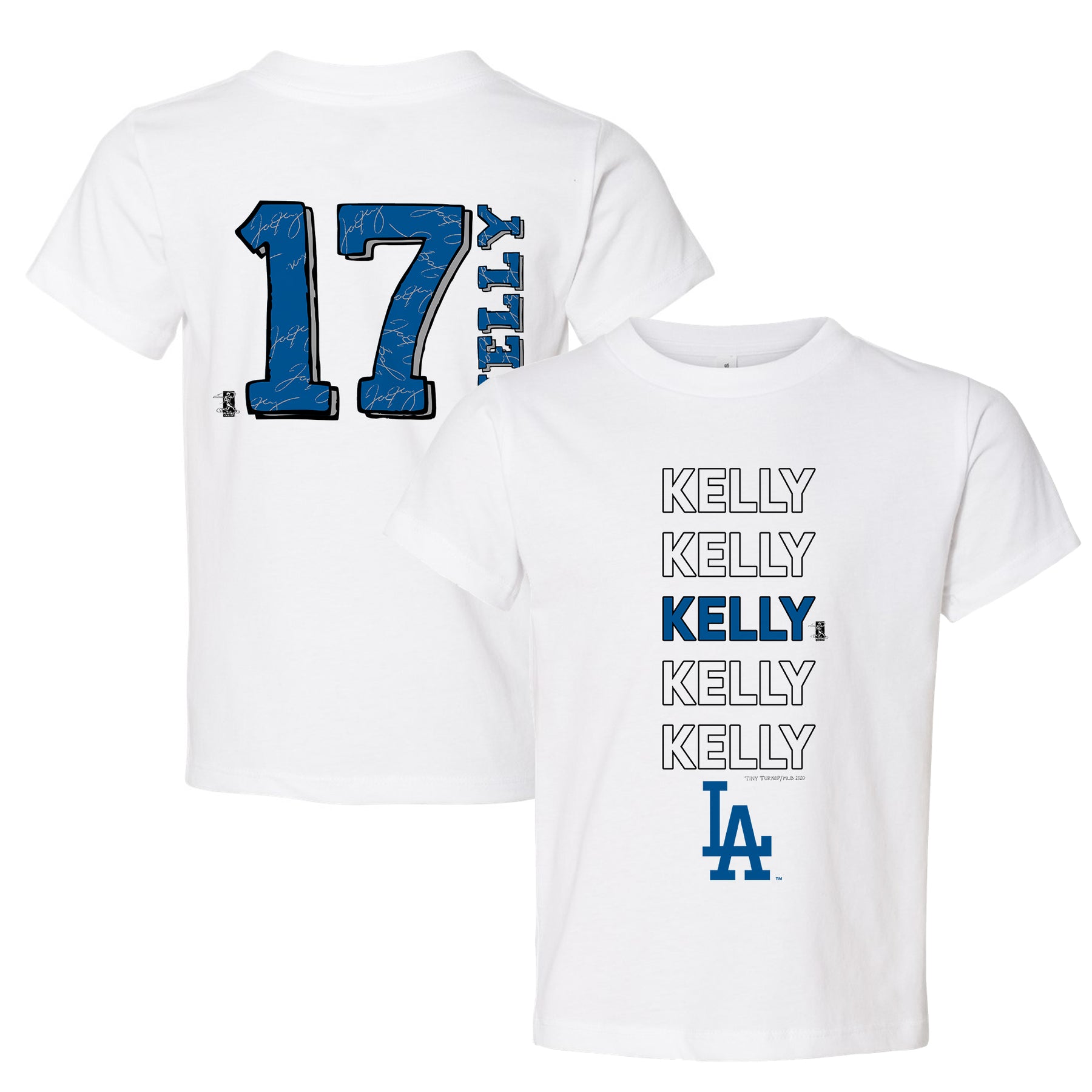 Women's Tiny Turnip White Los Angeles Dodgers Kate The Catcher T-Shirt Size: Medium