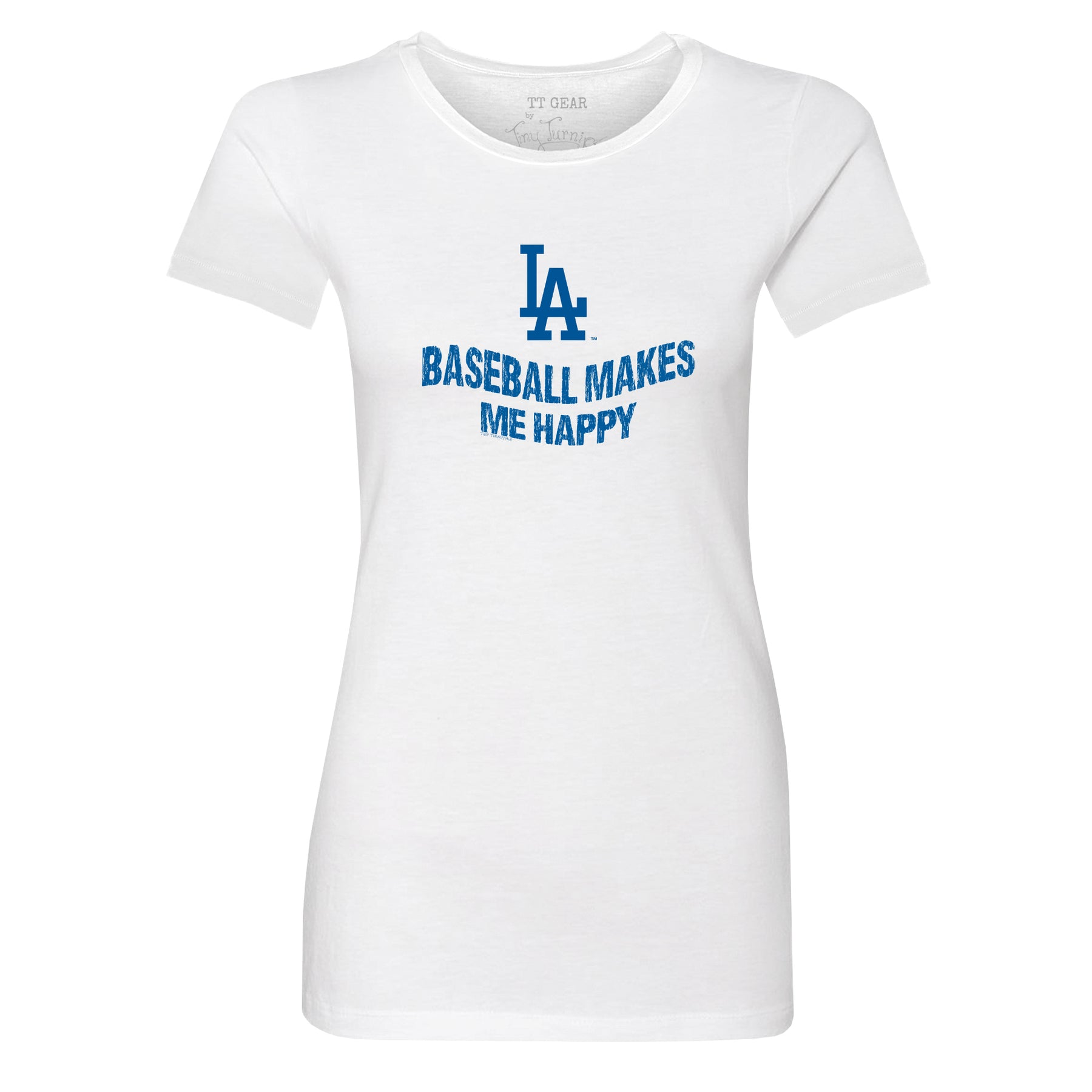 LA Dodgers Chelsea Freeman Baseball Makes Me Happy Tee