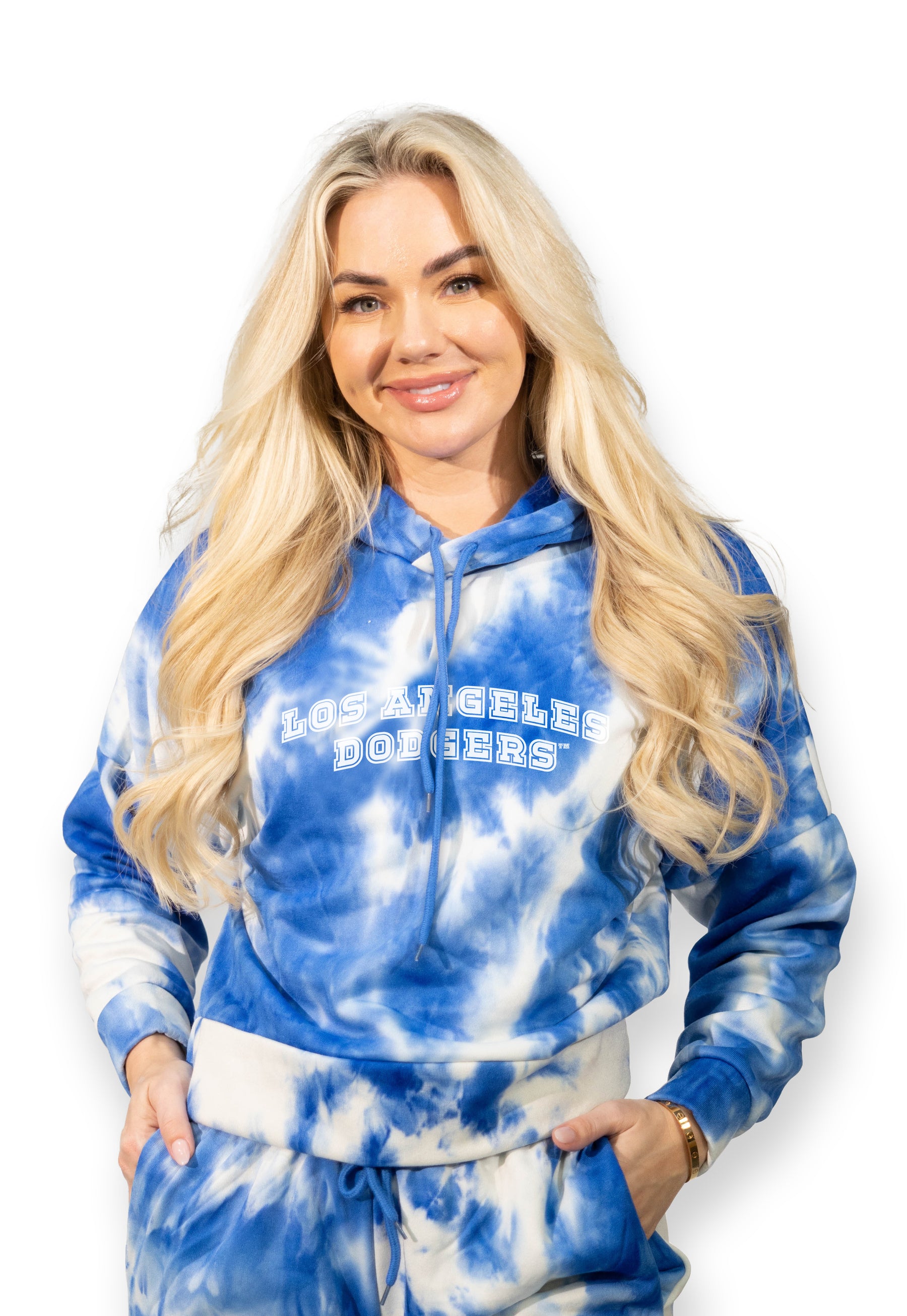 LA Dodgers Chelsea Freeman Baseball Tie-Dye Hoodie