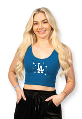 LA Dodgers Chelsea Freeman Twinkle Crop Tank