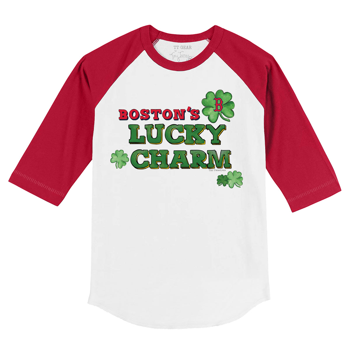 Boston Red Sox Lucky Charm 3/4 Red Sleeve Raglan