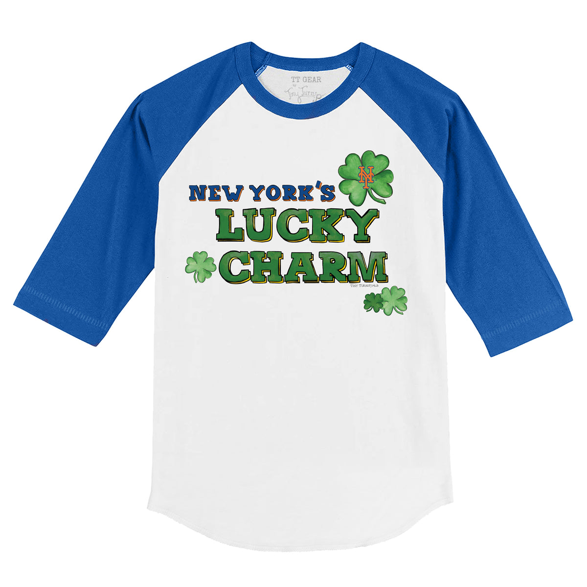 New York Mets Lucky Charm 3/4 Royal Blue Sleeve Raglan