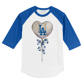 Los Angeles Dodgers Heart Lolly 3/4 Royal Blue Sleeve Raglan