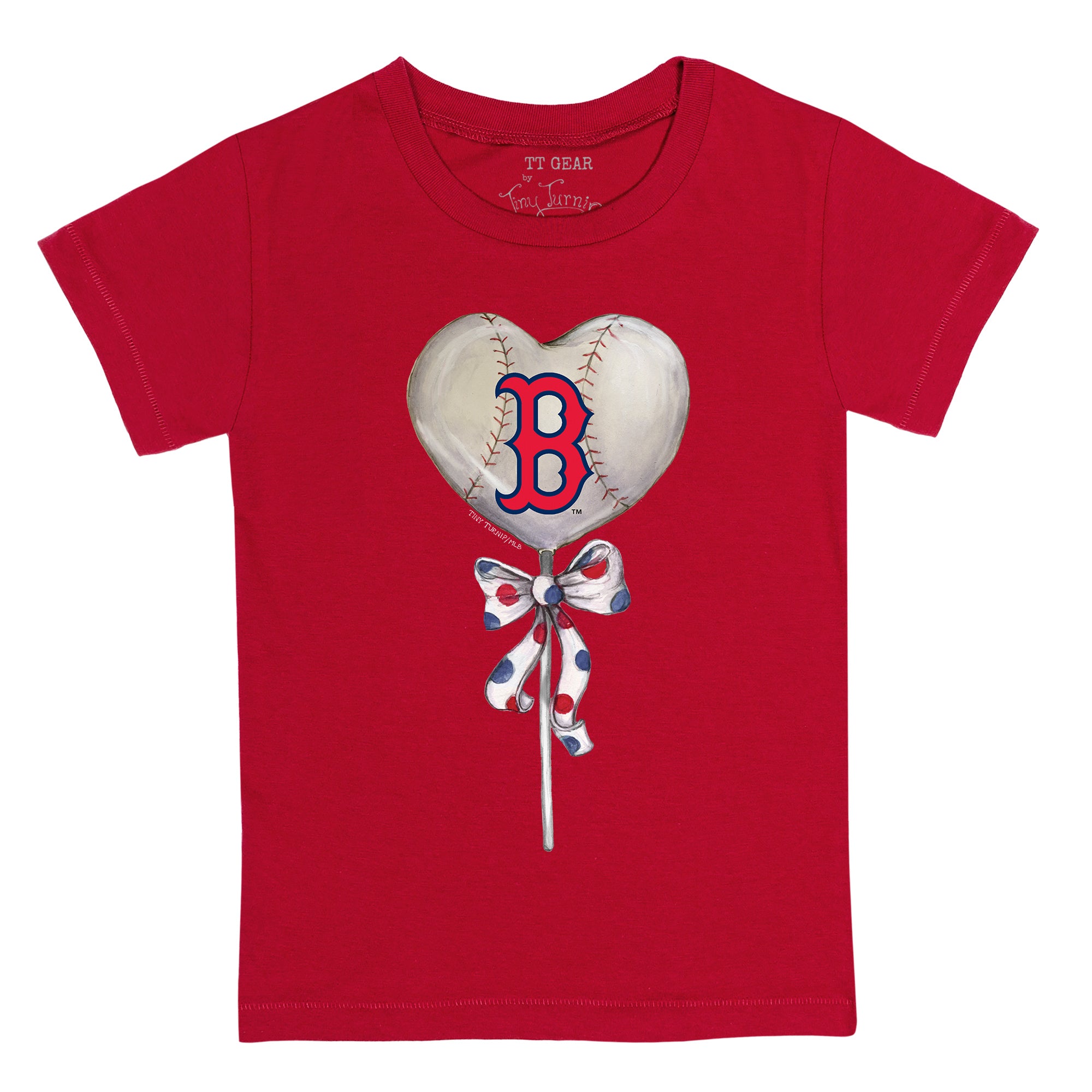 Infant Tiny Turnip Red Boston Sox Girl Teddy T-Shirt