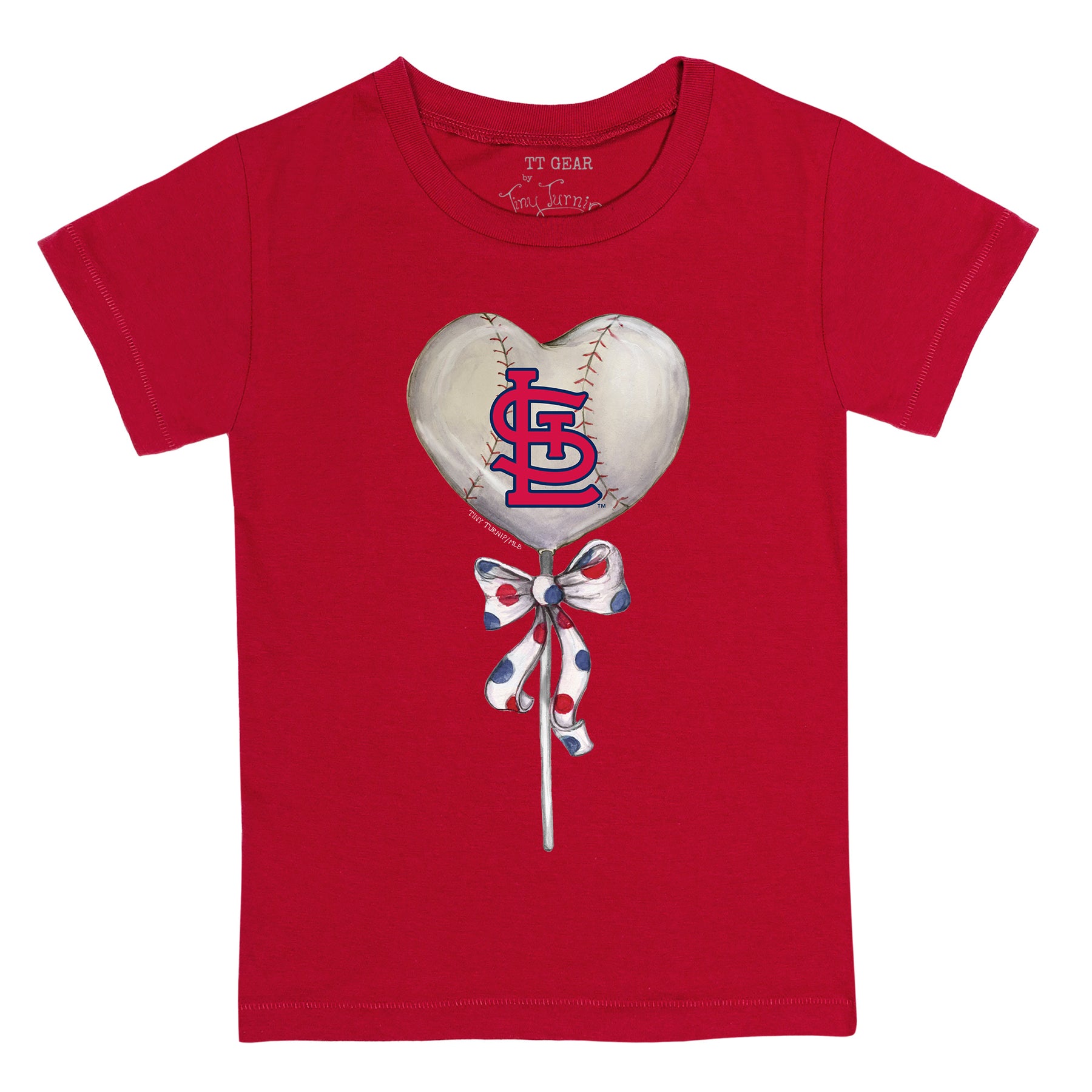 Toddler Tiny Turnip White St. Louis Cardinals Heart Lolly T-Shirt