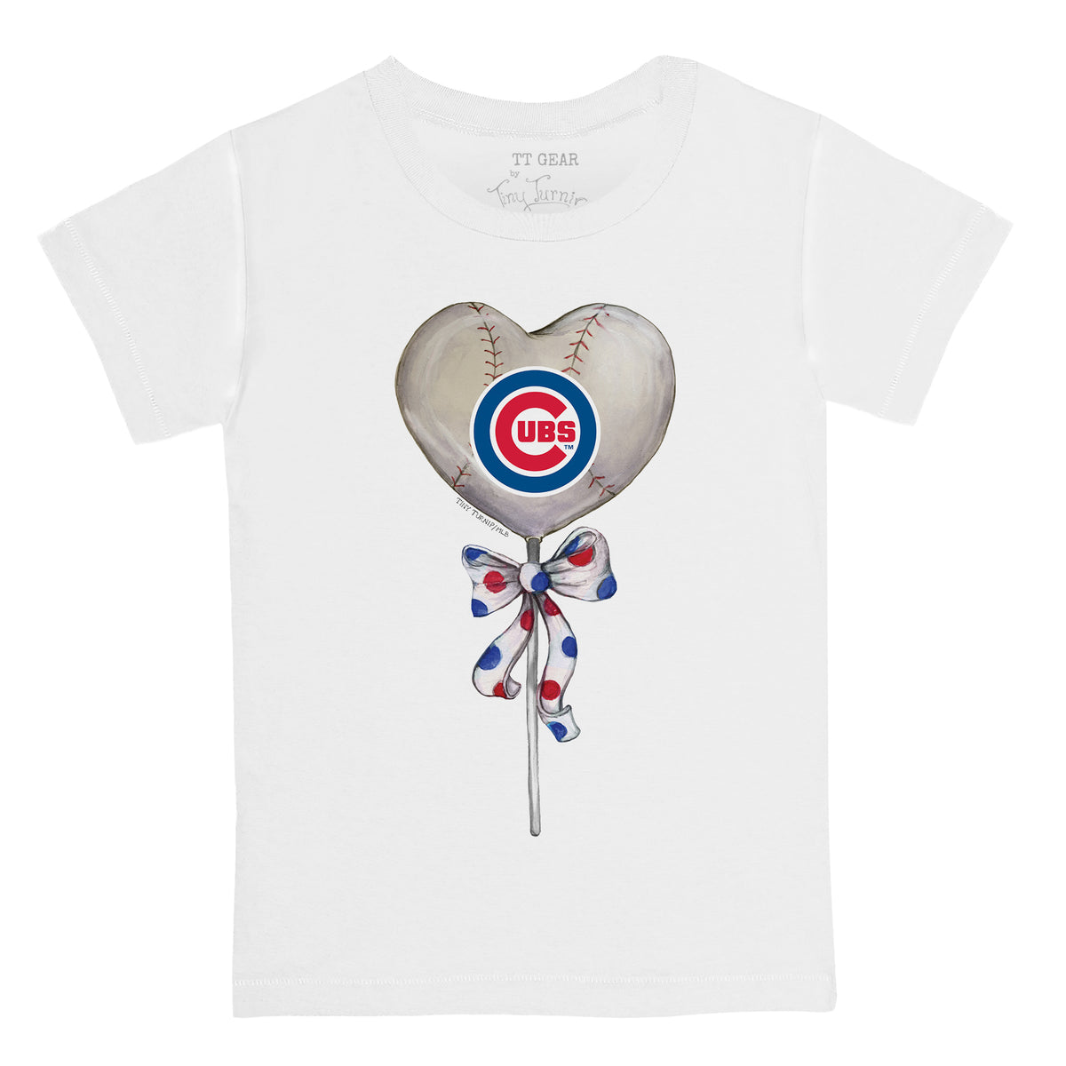 Infant Tiny Turnip Royal Chicago Cubs Heart Lolly T-Shirt