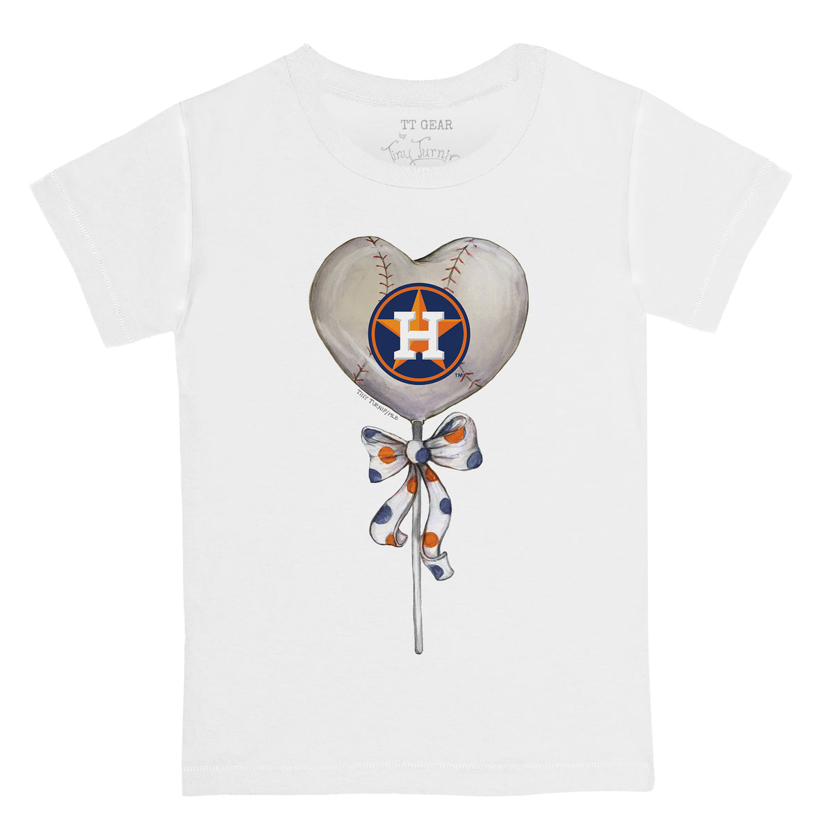 Houston Astros Heart Lolly Tee Shirt 5T / White