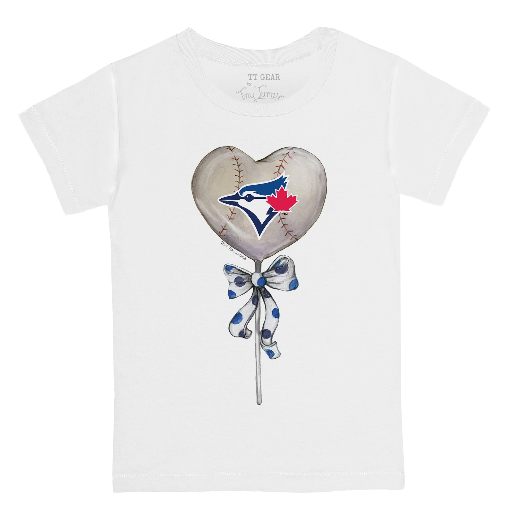 Toronto Blue Jays Tiny Turnip Infant Kate the Catcher T-Shirt - White