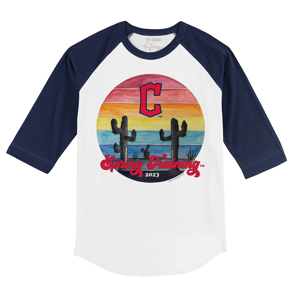 Cleveland Guardians Spring Training 2023 3/4 Navy Blue Sleeve Raglan