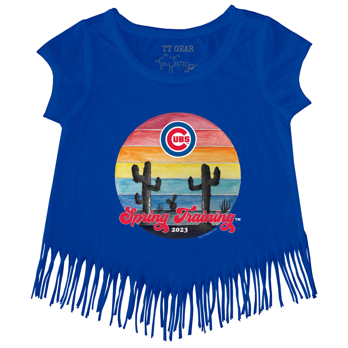 Girls Youth Chicago Cubs Tiny Turnip White 2023 Spring Training