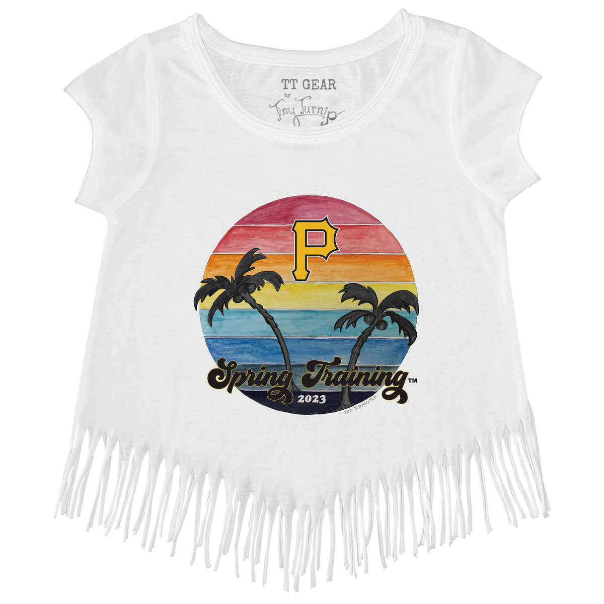 Pittsburgh Pirates Tiny Turnip Girls Toddler Smores Fringe T-Shirt