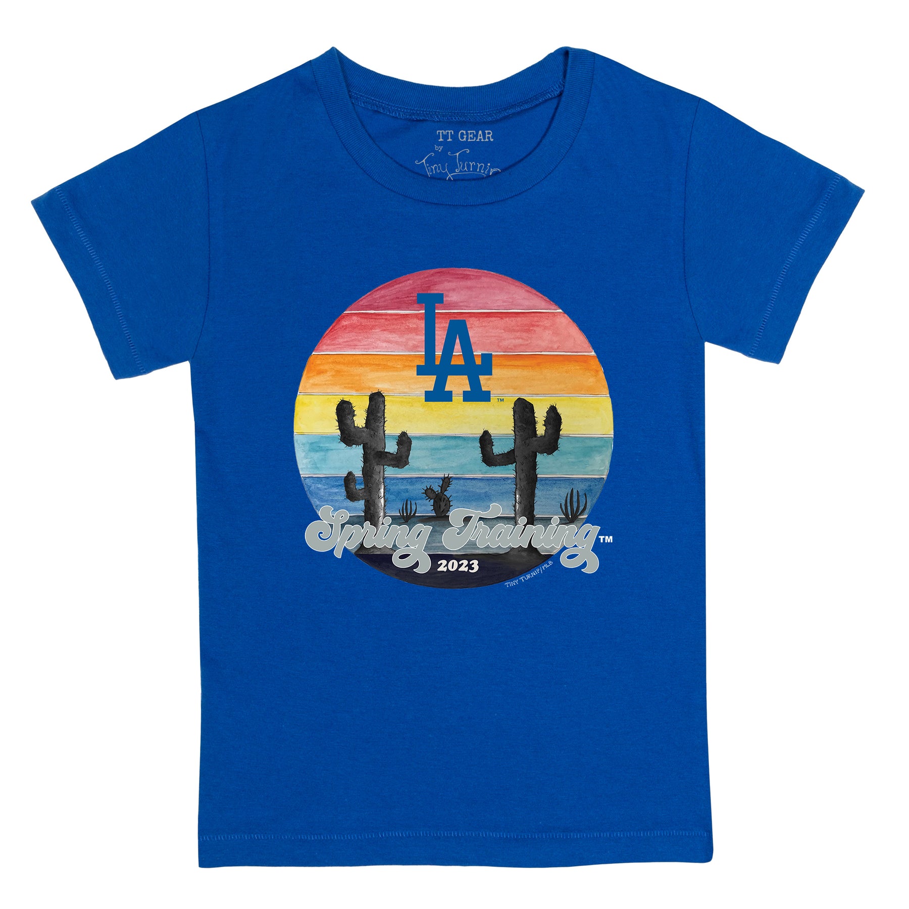 Toddler Tiny Turnip White Los Angeles Dodgers TT Rex T-Shirt