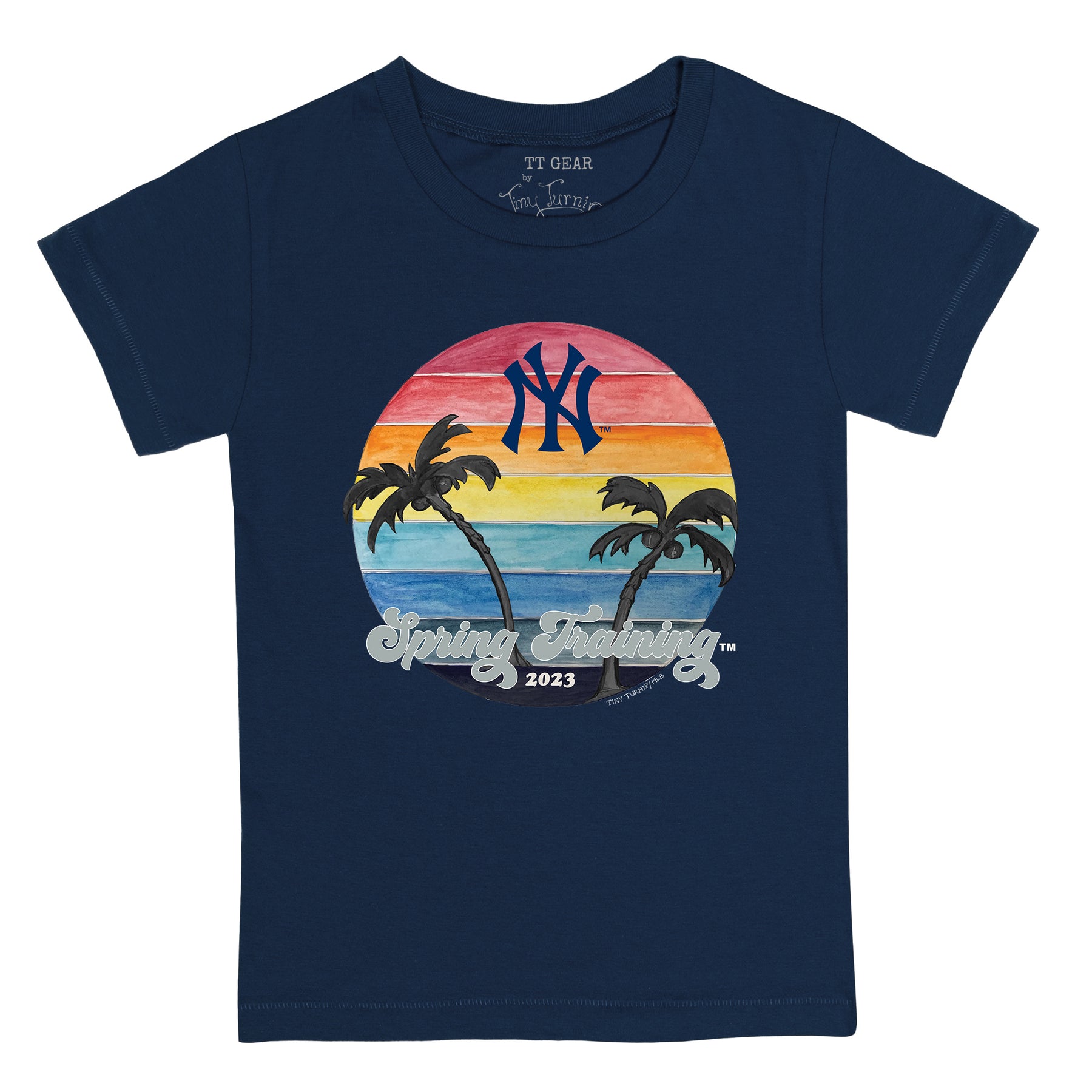 Women's Tiny Turnip Navy New York Yankees 2023 Spring Training T-Shirt Size: Small