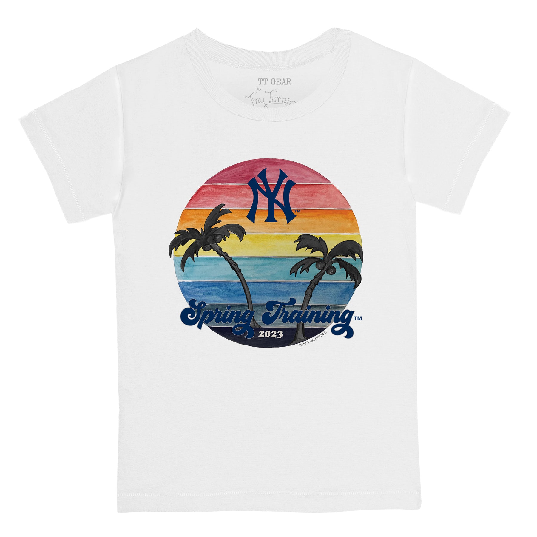 Women's Tiny Turnip Navy New York Yankees 2023 Spring Training T-Shirt Size: Small