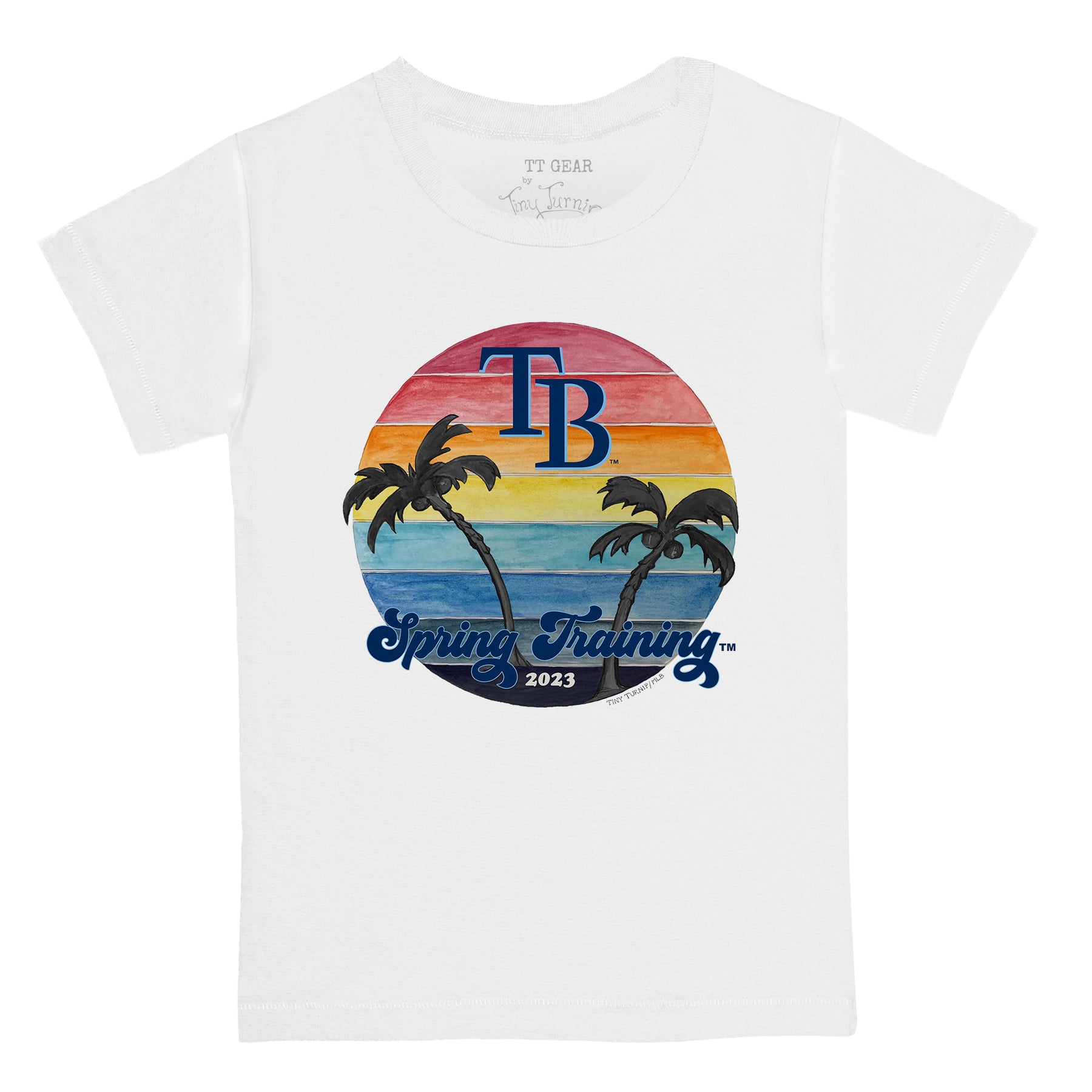 Tiny Turnip Tampa Bay Rays Baseball Heart Banner Tee Shirt Youth XL (12-14) / Navy Blue