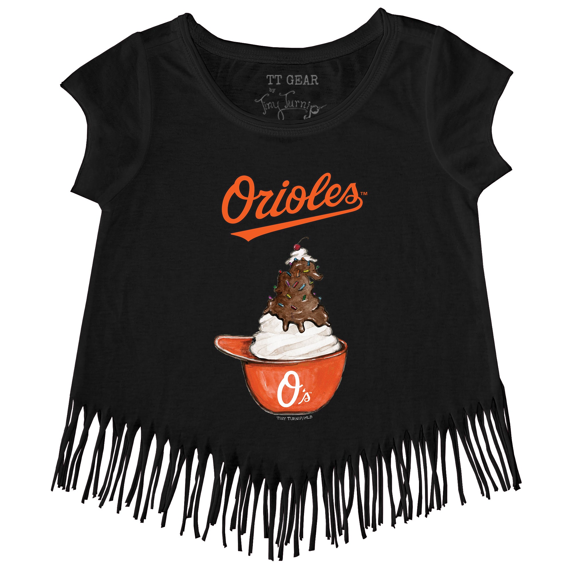 Lids Baltimore Orioles Tiny Turnip Girls Toddler Smores Fringe T-Shirt -  Black