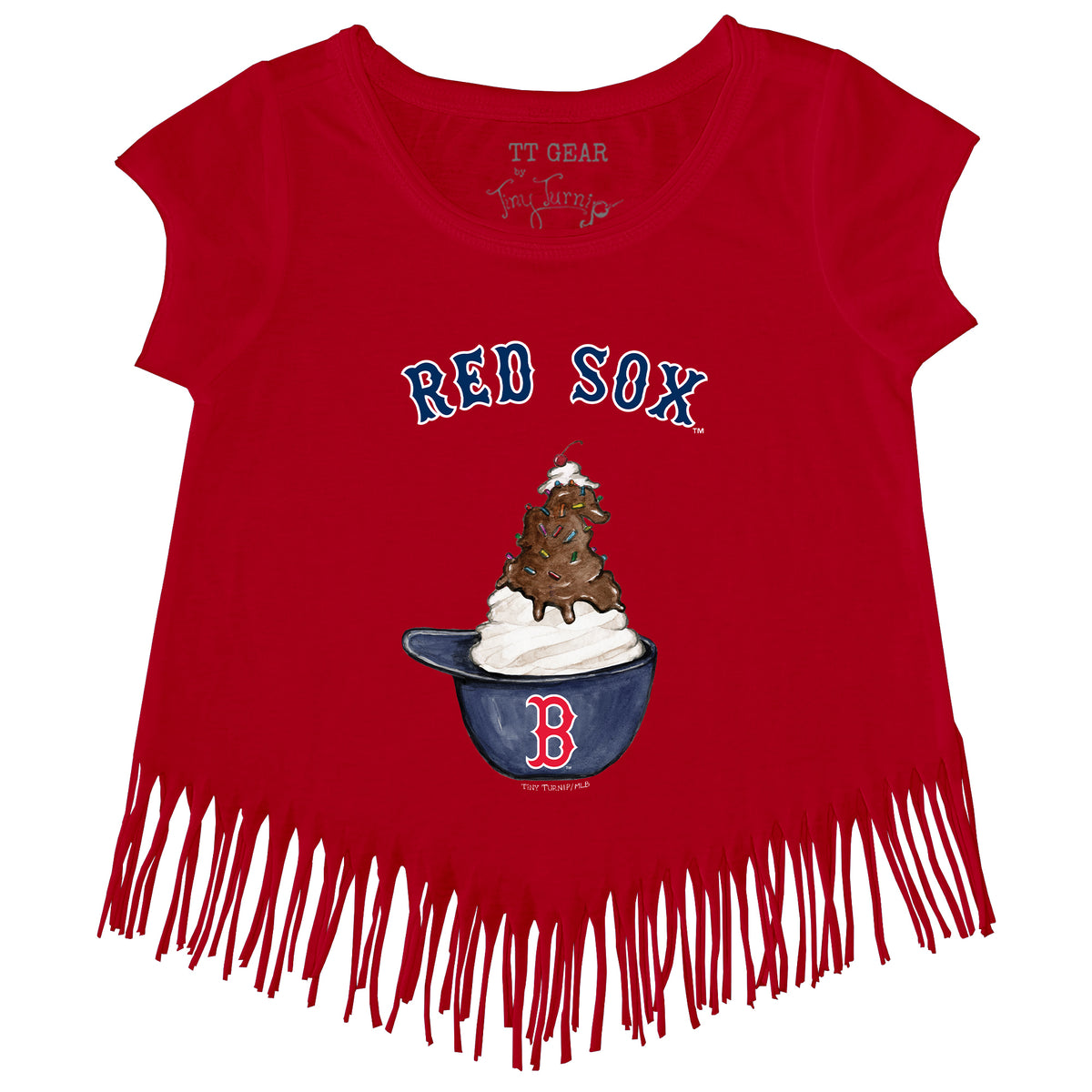 Boston Red Sox Sundae Helmet Fringe Tee