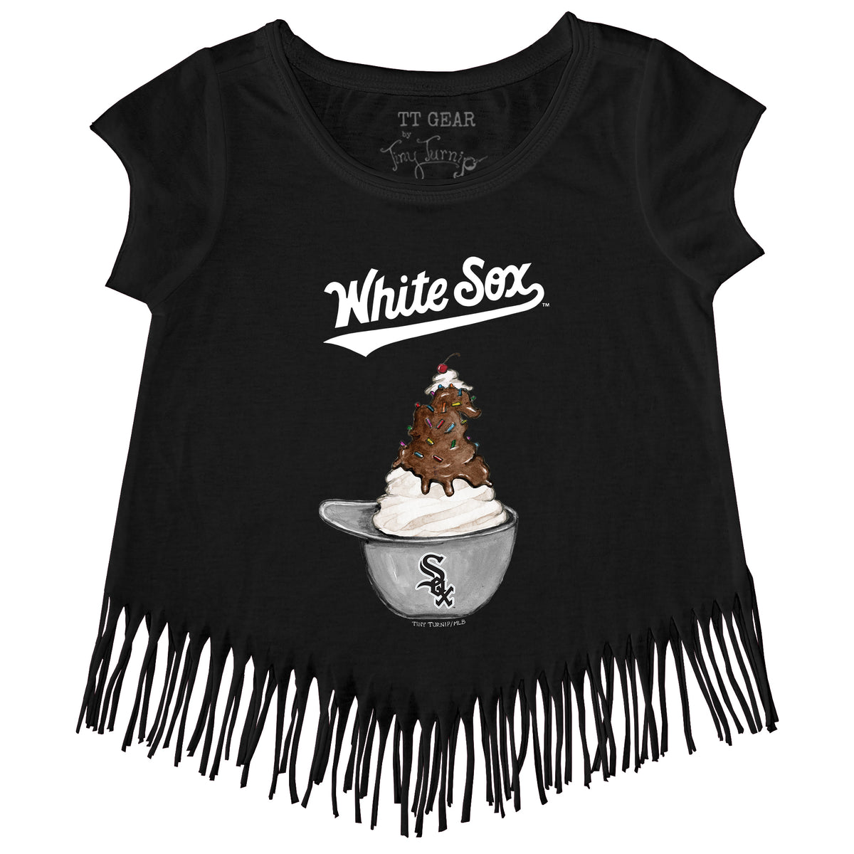 Youth Tiny Turnip White Chicago White Sox Sundae Helmet T-Shirt 