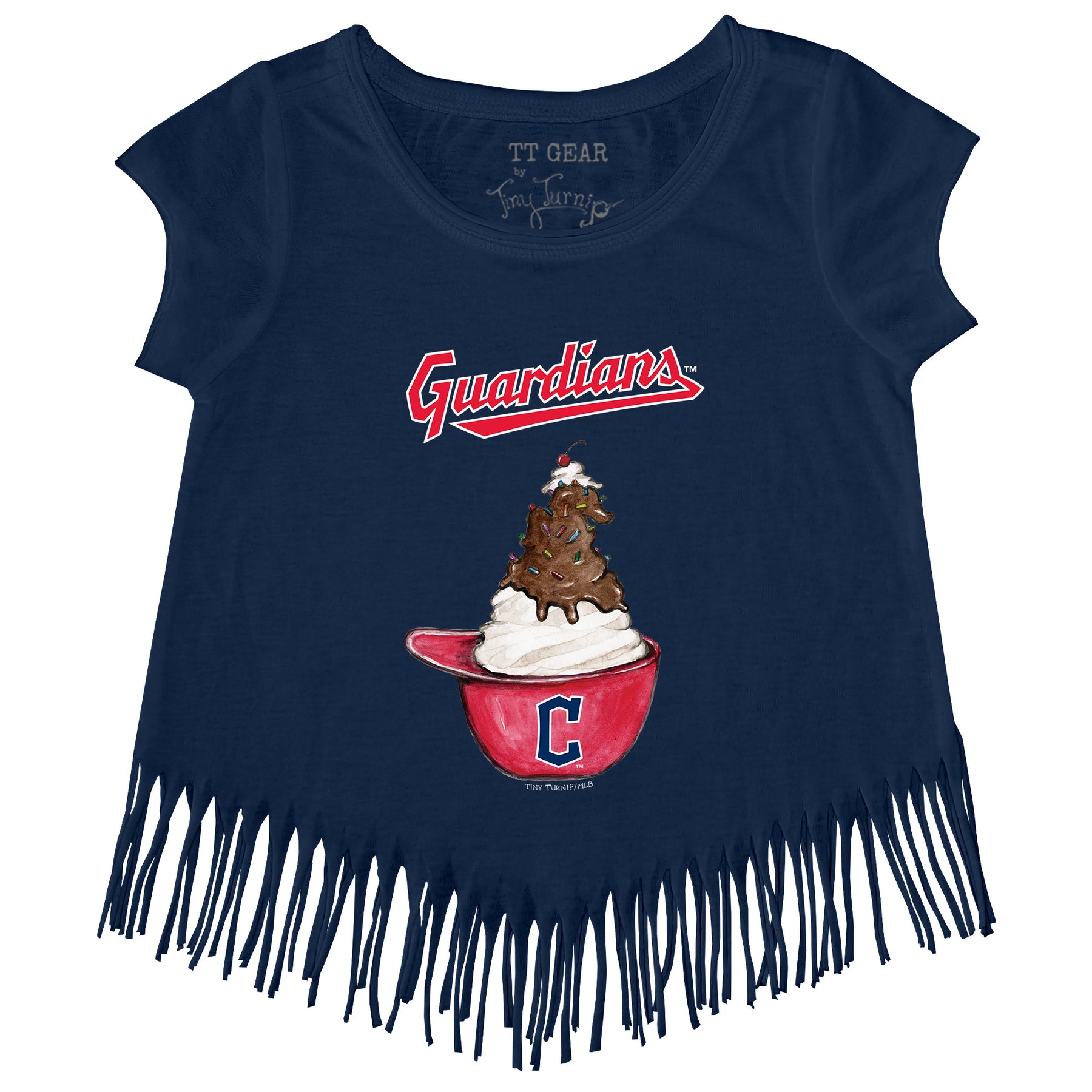 Cleveland Guardians Sundae Helmet Fringe Tee