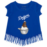 Los Angeles Dodgers Sundae Helmet Fringe Tee