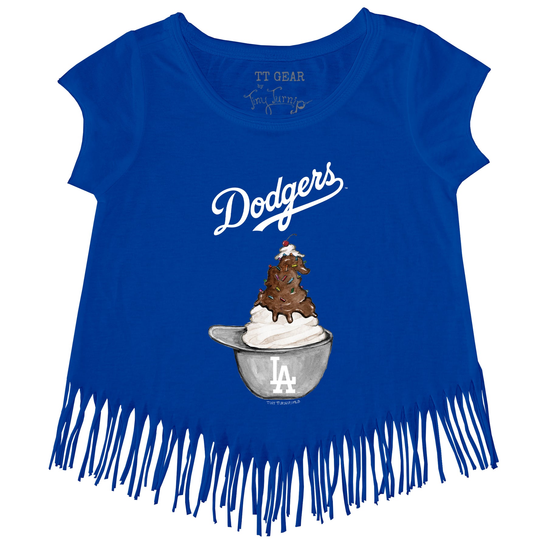 Los Angeles Dodgers Sundae Helmet Fringe Tee