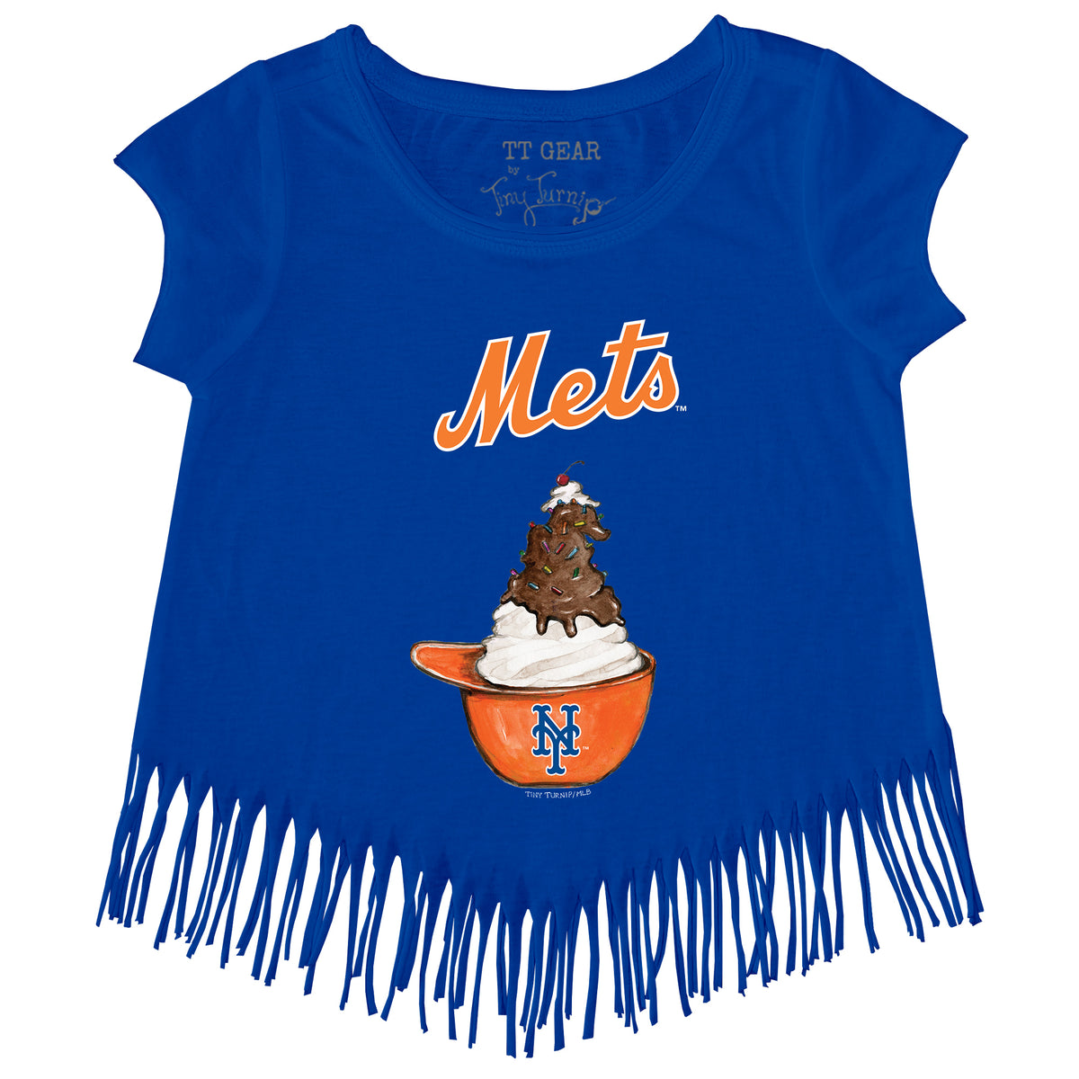 New York Mets Sundae Helmet Fringe Tee
