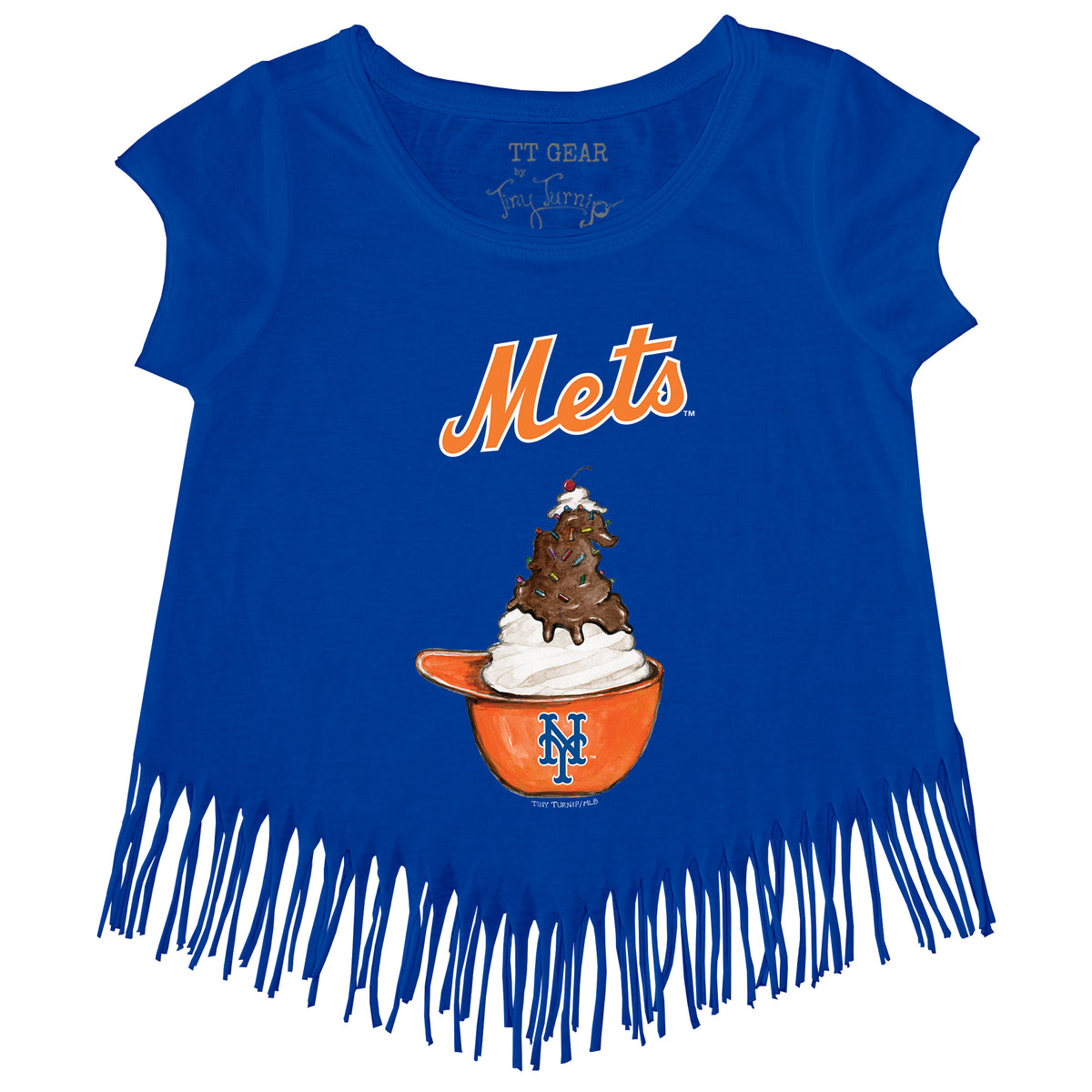 Youth Tiny Turnip White New York Mets Sundae Helmet T-Shirt