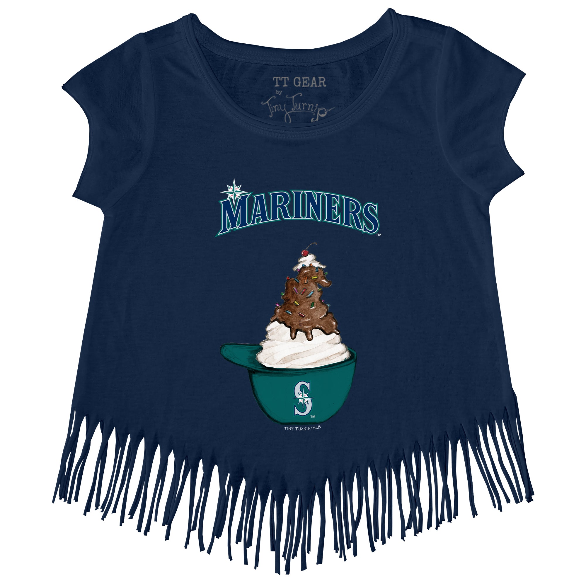 Seattle Mariners Sundae Helmet Fringe Tee | Tiny Turnip