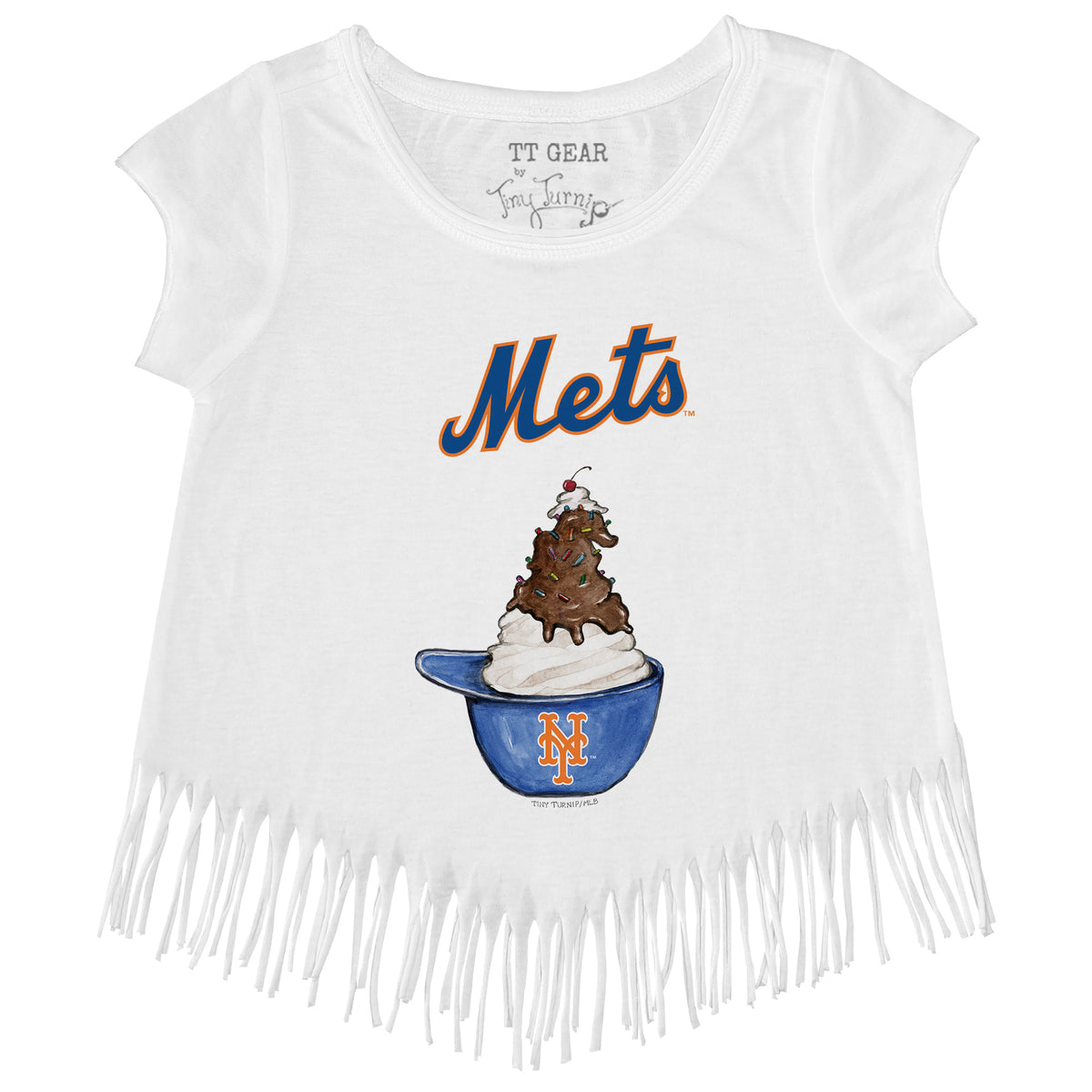 New York Mets Sundae Helmet Fringe Tee