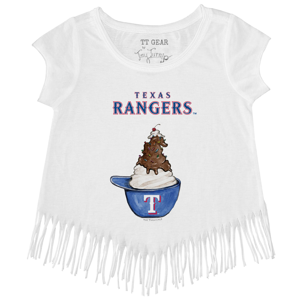 Texas Rangers Sundae Helmet Fringe Tee